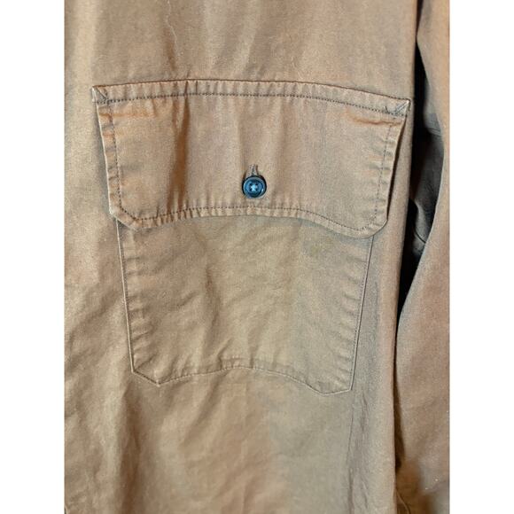 Uniqlo U Oversized Stand Collar Long Sleeve Shirt Camel Color Size XL - Picture 3 of 5